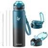 32 oz Insulated Water Bottle, 32oz 2 Lids (with Straw/No