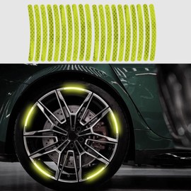 Tecledsn 20PCS Reflective Rim Decal Stickers, Night Safety Warning, Universal for Motorcycles (Green)