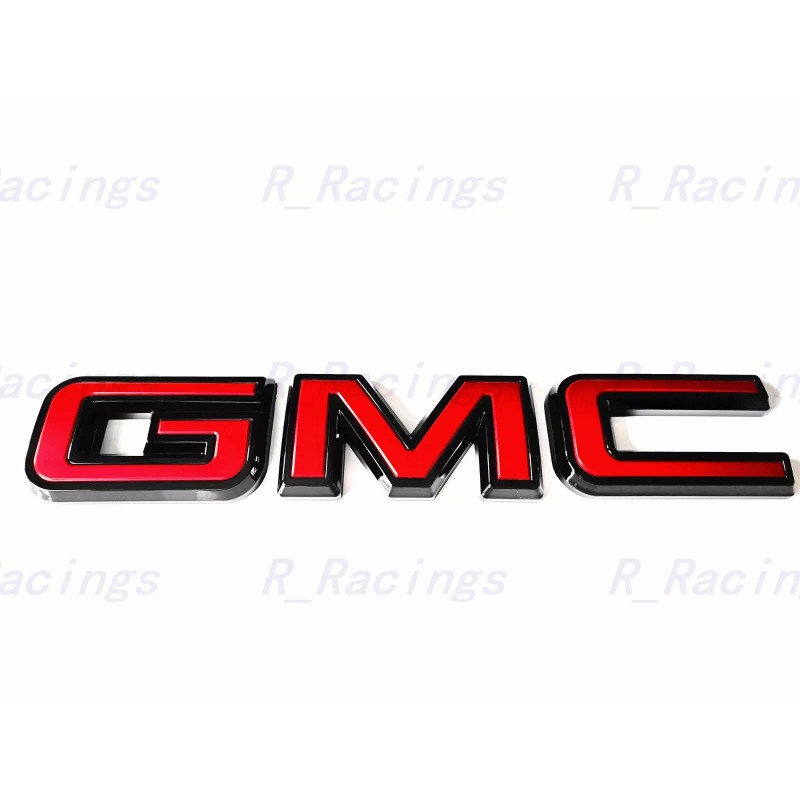 Auto Front Rear GMC Black Red Emblem Overlay 2019-2025 GMC