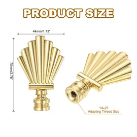 PATIKIL 44mm Lamp Shade Finial, Lamp Finials Caps Knob 1/4-27 Inch Threaded Metal Solid Harp Top Decoration for Lamp Shade Table Floor Lamps, Gold Tone