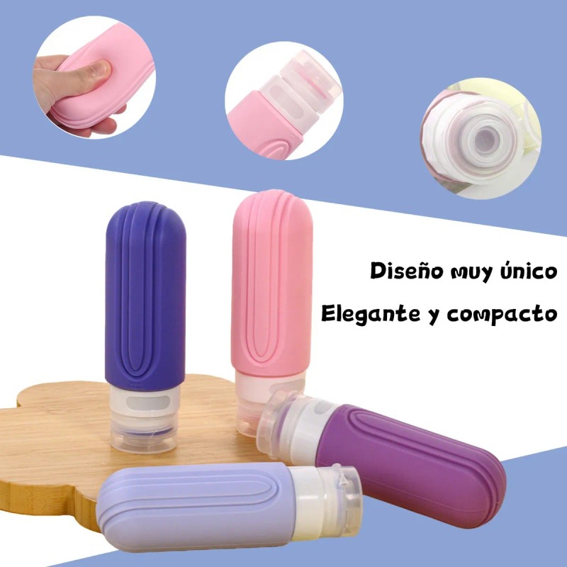 Botellas De Kit De Viaje Portátiles Contenedores Silicona
