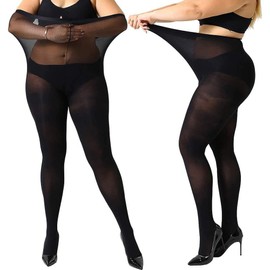 Manzi Women's Tights, 2 or 4 Pairs, Plus-Sizes XL–4XL(44–62 EU)