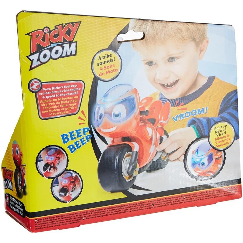 Ricky Zoom Toy Motorcycle with Light and Sounds, Red for