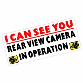 1 x VC7 I Can See You Rear View Camera in Operation Sticker Warning Sign Video Recording Security Car Taxi Dash Cam Van Cab Bus Coach Label 200x87mm External