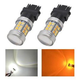 2 Focos Led T25 3157 3057 P27/7w Dual Color Cuarto Stop