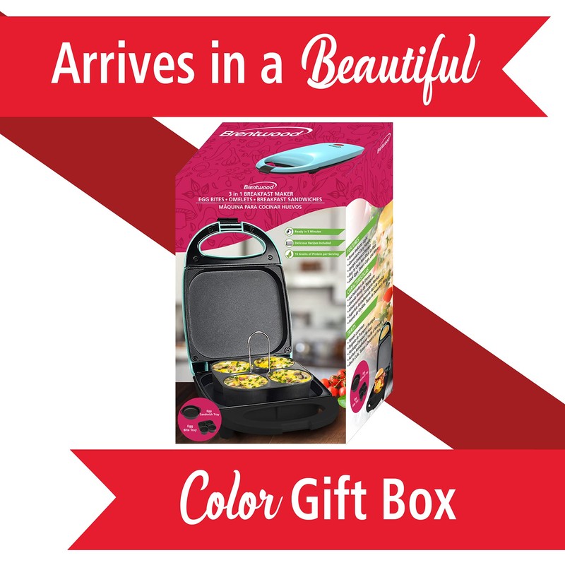 Brentwood TS-256BL 530-Watt Mini Sous Vide-Style Egg Bite Maker (Blue)