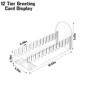 2Sets 12 Grids Acrylic Card Display Riser,Clear Display Stand,Greeting Card Stand Wall Business Card Display,Suitable for home offices, desktops, and supplier retail portable display stands