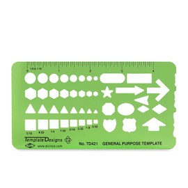 Alvin, General Purpose Pocket Template, Mapping Symbols, Ideal for Planning and Drafting