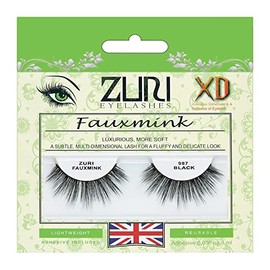 ZURI Fauxmink False Eyelashes | XD/8D X-Dimensional Natural False Lashes | False Eyelashes Natural Look | Thick Eyelashes With Lash Applicator | Natural Eyelashes with Glue | Mink Eyelashes Style #987