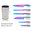 Rainbow Knives Block Set 7 Pieces, Iridescent German High Carbon
