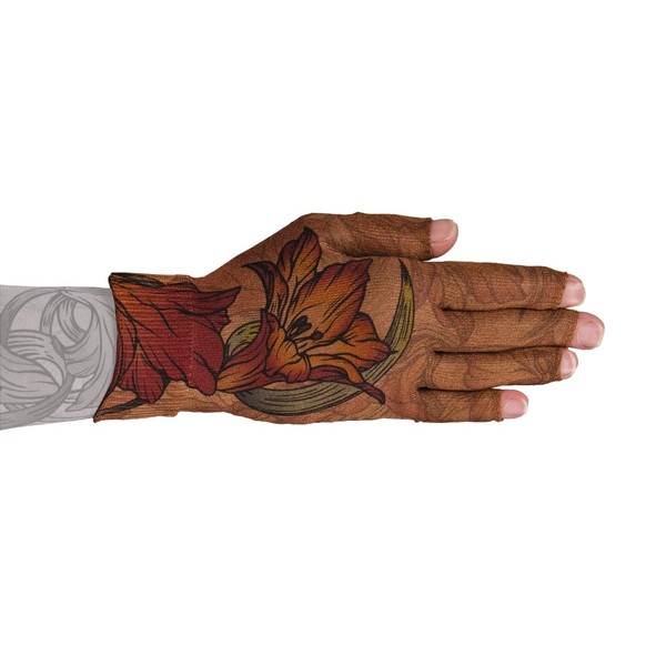 Lymphedivas Lily Mocha Medical Graduated Compression Glove for Lymphedema (30-40