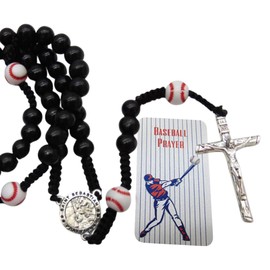Westmon Works Baseball Rosary with Deluxe Bead Set with Saint Sebastian Charm and Prayer Card Catholic Sports Expressions Rosaries Series