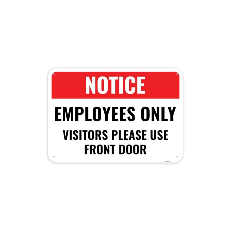 1PC Employee Entrance Only Sign, 10 x 7 Inches -