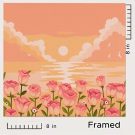 DIY Paint By Numbers Kit – Framed & Unframed (Easy Home Art for All Ages):_Crimson Sunset (Buy 2, Only $7.95 Each!)