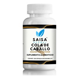 Cola De Caballo Orgánica 500 mg | Suplemento Alimenticio | Diuretico natural para retención de liquidos | Adomen plano | Limpieza de riñones | 120 Cápsulas | Saisa Herbal