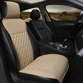 Black Panther Car Seat Cover, Luxury Car Protector, Universal Anti-Slip Driver Seat Cover with Backrest(1 Piece, Beige)