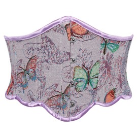 SCARLET DARKNESS Women's Medieval Corset Belt Floral Print Vintage Wide Belt with Lacing, purple