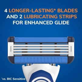 BIC EasyRinse Shaver Anti-Clogging Razor Cartridges - Pack of 4 Refills