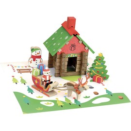 Jeujura JEA8228 8228 - Santa Claus House - 50 Pieces Wooden Building Game, Santa House, S