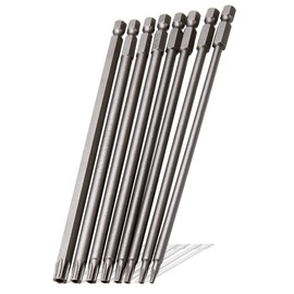 Saipor 8 Piece Torx Screwdriver Bit Set for Torx Star Screw Hex Axis 6.35mm T8-T40 Drill Bit Tool (Length 150mm)