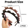 2Pcs Clip Headband, Velvet Hairband with Clips Teeth Comb Hair