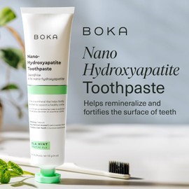 Boka Fluoride Free Toothpaste Nano Hydroxyapatite, Helps Remineralize, Appropriate for Sensitive Teeth, Whitening - for Adult, Kids Oral Care - Ela Mint Flavor, 4 Fl Oz 1Pk US Manufactured