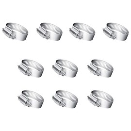 Hose Clamp, Adjustable Stainless Steel Worm Gear Hose Clamp, Fuel Line Clamp for Plumbing, Automotive and Mechanical Applications 16-25 mm 12 Pcs