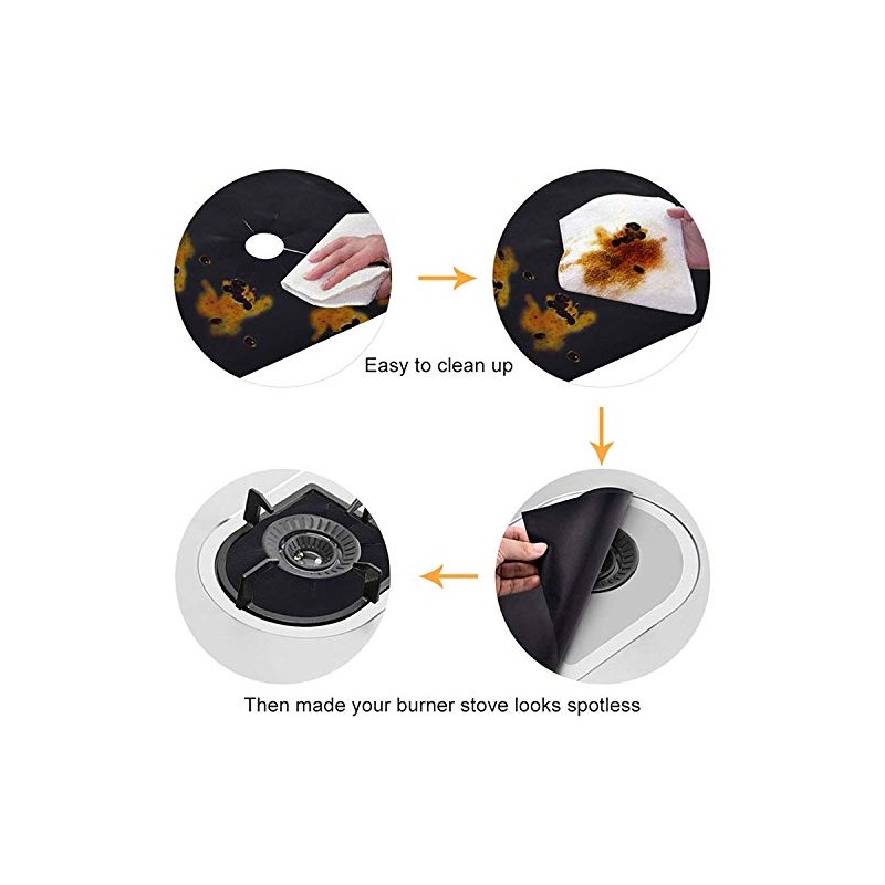 8X Stove Liner Cover 0.2mm Double Thickness Burner Covers Square
