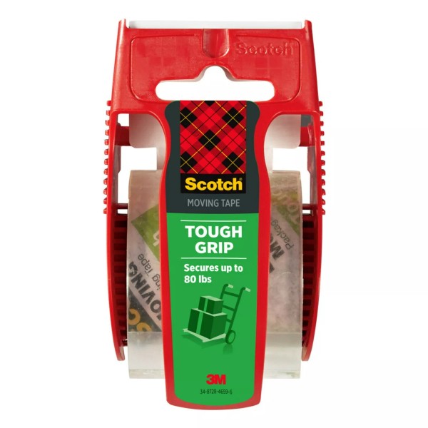Tough Grip Moving Packaging Tape, Clear, 1.88 in x 925