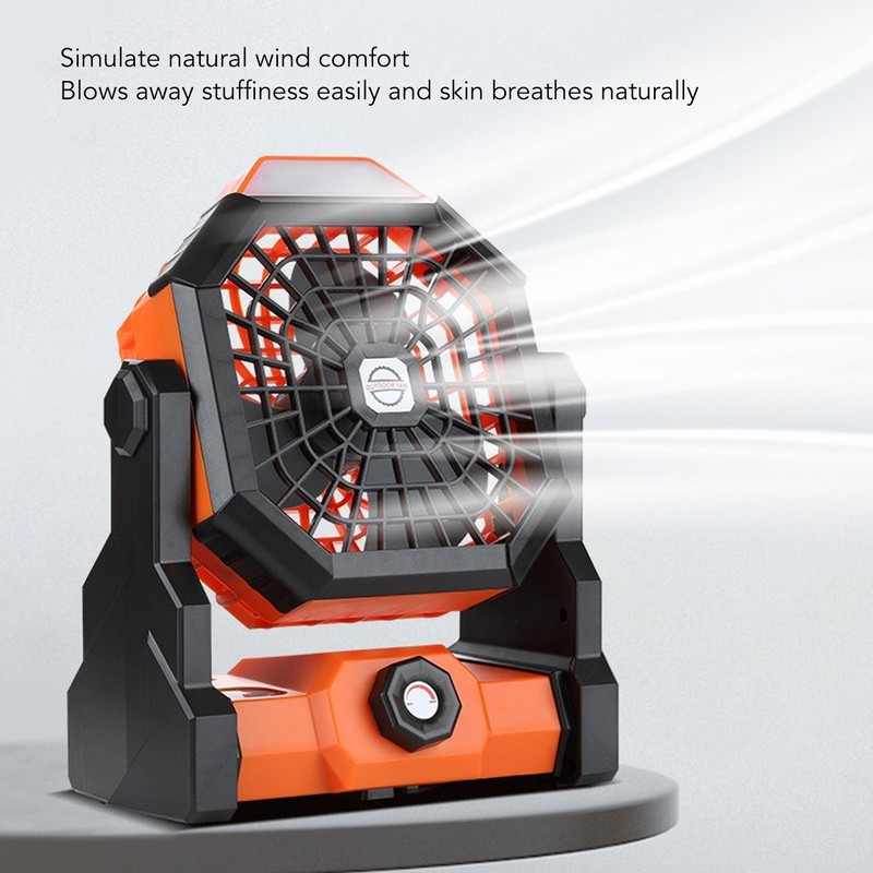 Outdoor Portable Fan Stepless Speed Control High Wind Fan Camping