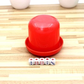 Plastic Dice Shaking Cup Dice Cup Set for Bar Party Shake Cup (Red)