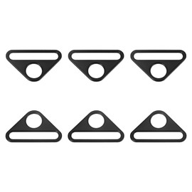 sourcing map Triangle Buckle Adjuster, 6Pcs 1-1/2 Inch Triangle D Rings Adjuster Triangle with bar Swivel Clip for Webbing Bag Strap, Matte Black