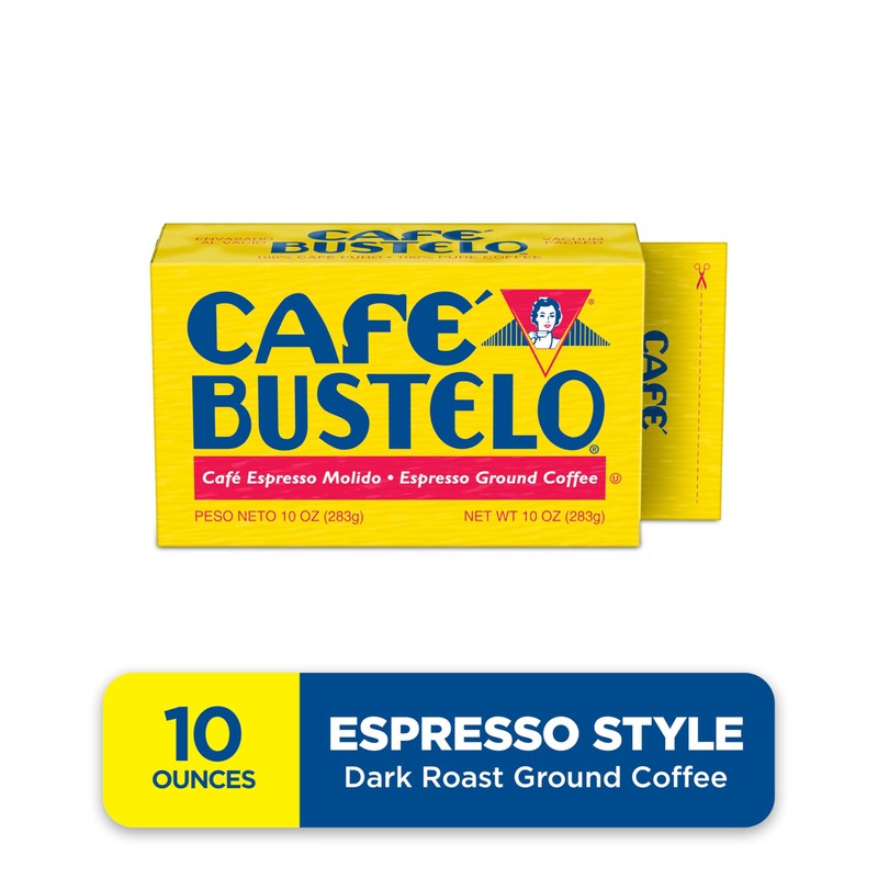 Café Bustelo, Espresso Style Dark Roast Ground Coffee, Vacuum-Packed 10