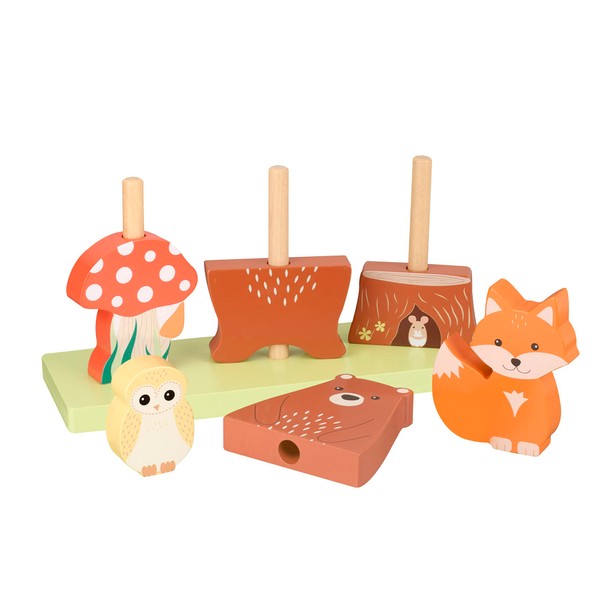 Orange Tree Toys Stacking Woodland Animals, Wooden Stacking Toys -