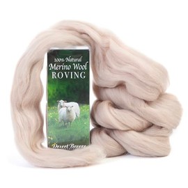 Merino Wool Roving, Premium Combed Top, Color Cafe Au Lait, 21.5 Micron, Perfect for Felting Projects, 100% Pure Wool, Made in The UK