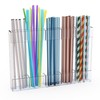 Upgraded 9.6'' Large Acrylic Straw Holder for Cabinet Door, Space-Saving