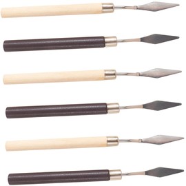 FOMIYES Nail Art Mixing Rods 6pcs Metal Makeup Spatula Foundation Spatula Tool for Cosmetics