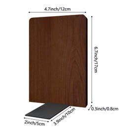 Brosisincorp Walnut Wood Book Ends for Shelves - Hand Polished Edges, Non-Skid Bookends for Heavy Duty Book Holders Office Desk Shelves Decorative Book Organizer, 6.69"H x 4.72"W x 3.94"L (1 Pairs)