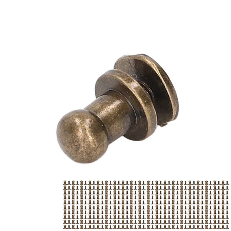 200 Sets Chicago Screws Round Head Rivets 7x5mm DIY Handcraft
