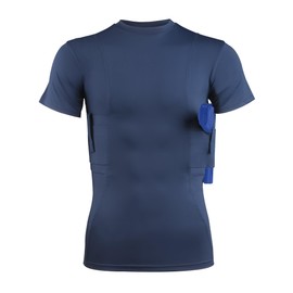 lilcreek Conceal Carry Shirts for Men,Holster Shirt for Men,Conceal Carry Holster for Men Navy 4X-Large