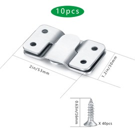 10PCS Flush Mount Bracket, Stainless Steel Interlocking Photo Frame Hook, Heavy Duty Picture Hanging Hooks Z Clip Bracket for Large Picture Display Art Gallery Wall Mount Frame