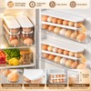 2-Tier Rolling Egg Holder for Refrigerator Organization – Automatic Gravity-Feed