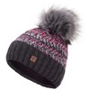 Faera Winter Warm Lined Faux Fur Bobble Hat, Fleece Lining,