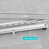 24 inch Linear Shower Drain with Tile Insert Grate Cover,