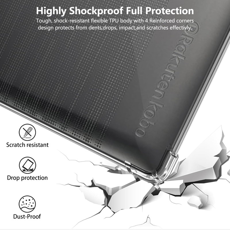 Aircawin for 6'' Kobo Clara HD Case Clear,Slim Clear Case