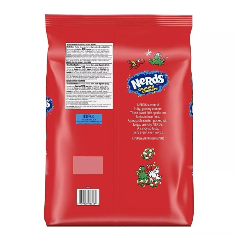 Nerds Holiday Gummy Cluster Jumbo Family Size 75 individual pcs