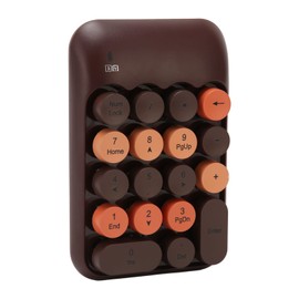 Serounder Retro Color 2.4GHz Numeric Keypad with USB Receiver for Laptop, Portable ABS Material, Auto Sleep, Compatible with OS X (Coffee Color)