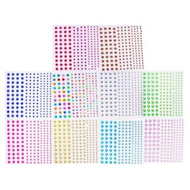 ccHuDE 1720 Pcs Self Adhesive Rhinestone Stickers Stick on Gems Makeup Face Jewels Stickers Small Acrylic Body Stickers Colored Nail Stickers Cute Hair Gems