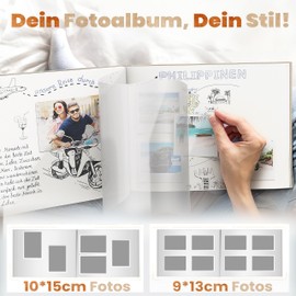 The Photo Album for Eternity – 50 White Pages with Space for 150 Photos. Photo Album Linen Photo Album Beige Photo Album for Gluing Photo Album Fabric Photo Album Photo Book for Gluing