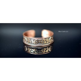 handmade Om Mani Padme Hum Unisex Hand Made Tibetan Yoga Meditation Mantra Cuff Bracelet